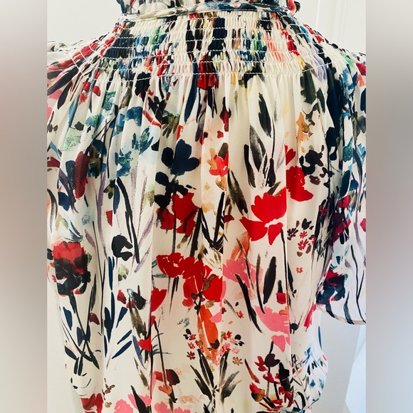 PARKER Silk Floral Smocked Drop Waist Mini Dress - Picture 5 of 8